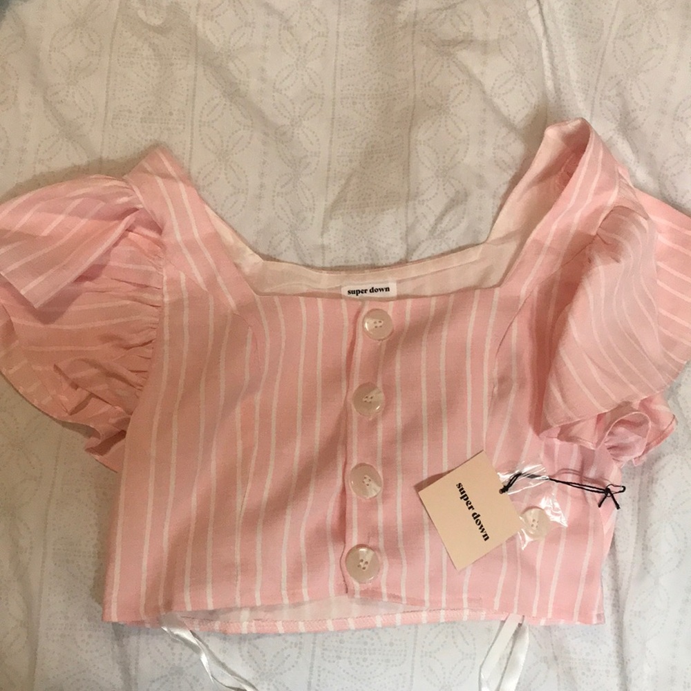 Superdown ruffle top